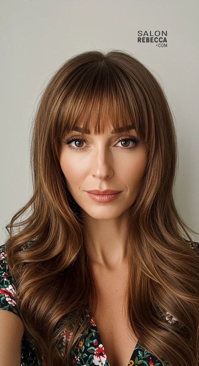 5. Curtain Bangs with Luscious Locks | Hairstyles That Make You Look Younger Without Botox