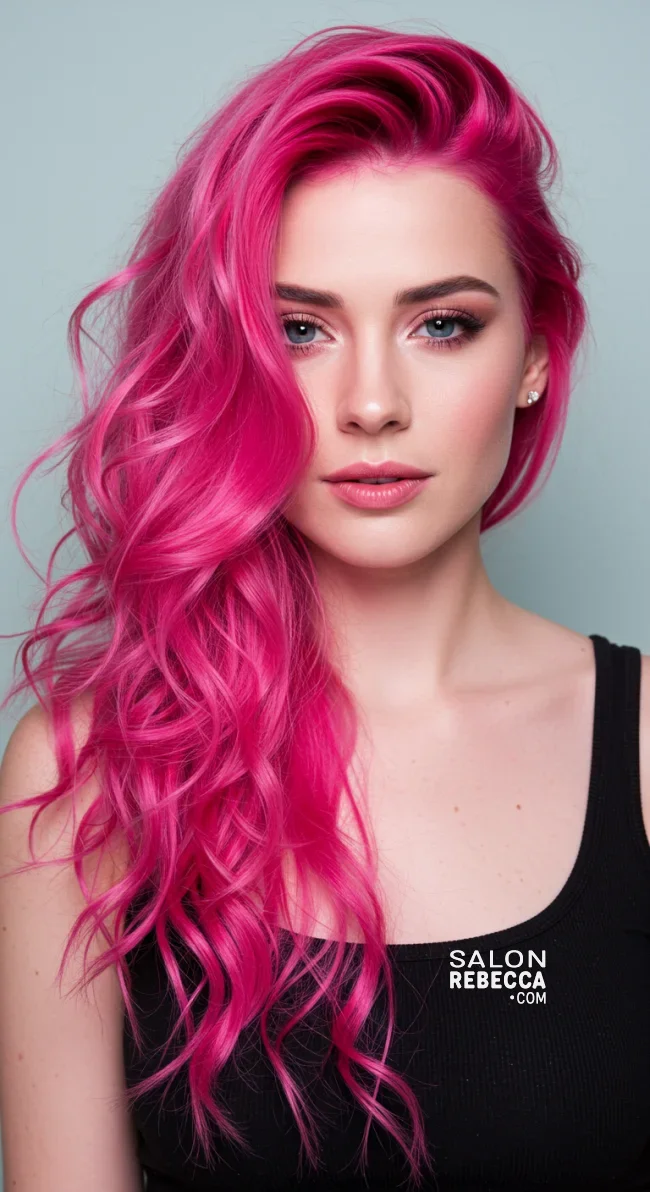 7. Side-Swept Pink Curls | Pretty In Pink: Curly Hairstyles To Rock Your Pink Hair!