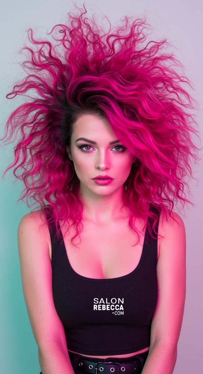 15. Funky Curly Flare | Pretty In Pink: Curly Hairstyles To Rock Your Pink Hair!