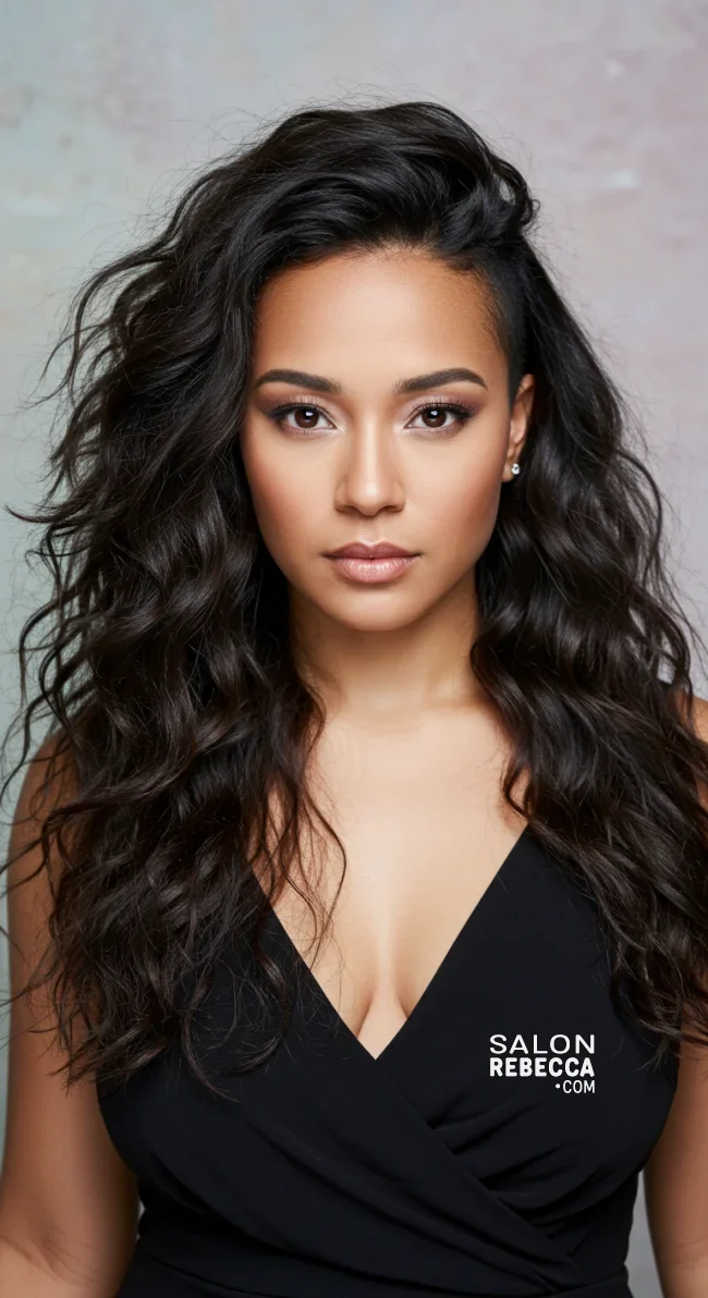 1. Undercut with Flowing Waves | Explore Long Hair With Shaved Sides Hairstyles