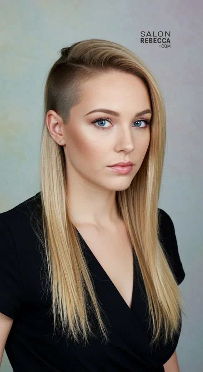 2. High Fade with Long Layers | Explore Long Hair With Shaved Sides Hairstyles