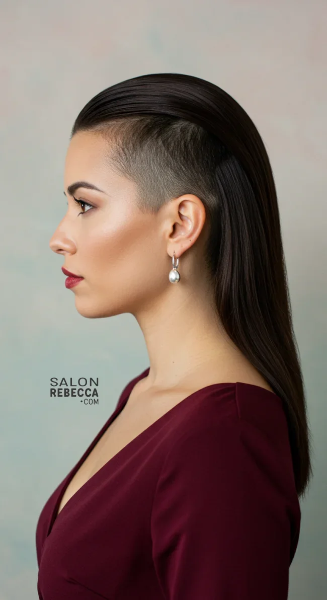 11. Slicked Back with Shaved Sides | Explore Long Hair With Shaved Sides Hairstyles