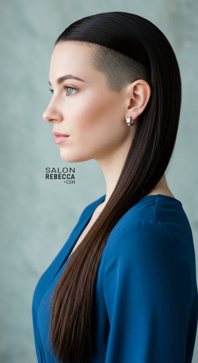 15. Straight Long Hair with Shaved Sides | Explore Long Hair With Shaved Sides Hairstyles