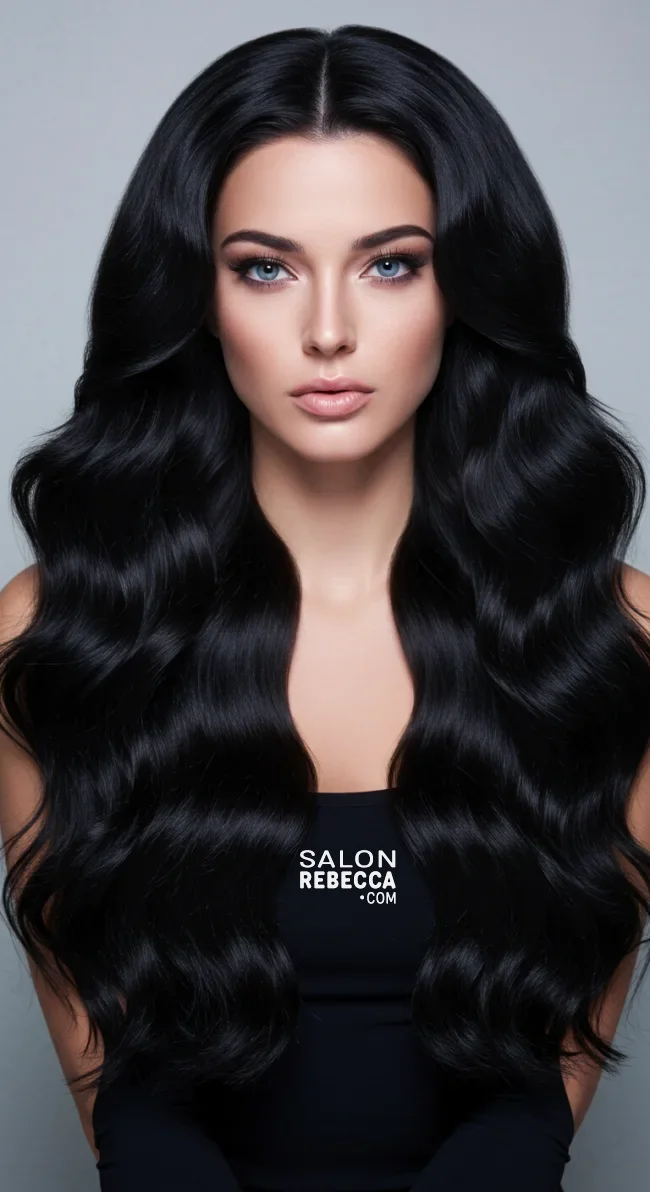 9. Jet Black | 15 Hair Colors For Gray Eyes To Bring Out Your Rare Charm
