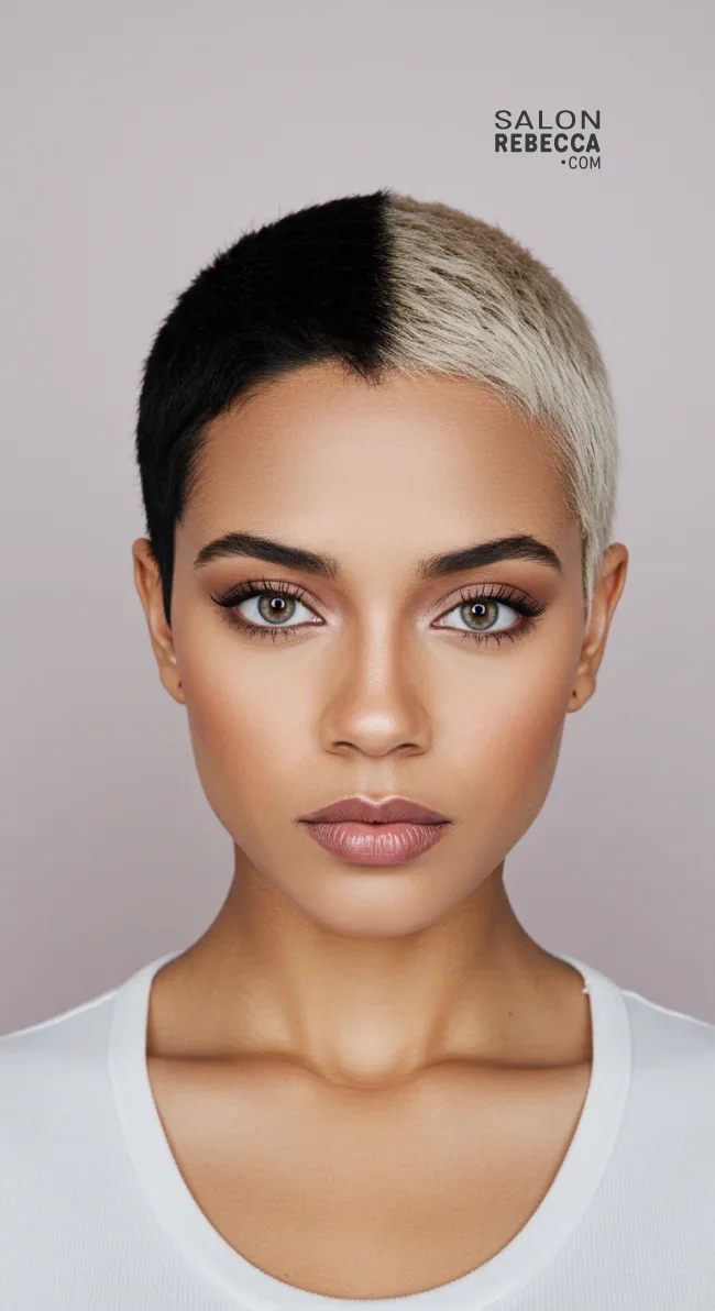 10. Two-Tone Buzz Cut | Bold And Beautiful: Embracing The Trend With A Buzz Cut For Women