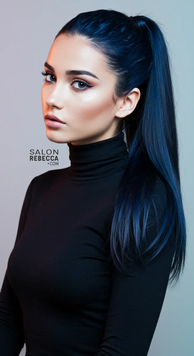 9. Blue-Black | 15 Hair Colors For Cool Skin Tones, According To Stylists