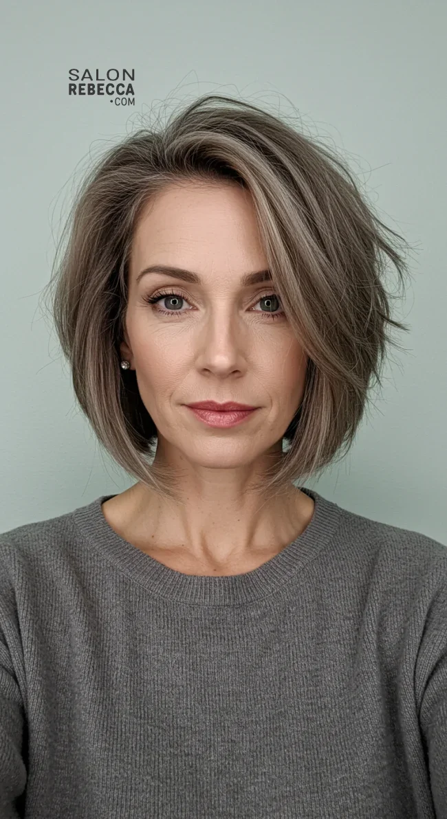4. Textured Layered Bob | Layered Bob Hairstyles For Women Over 50 With Fine Hair