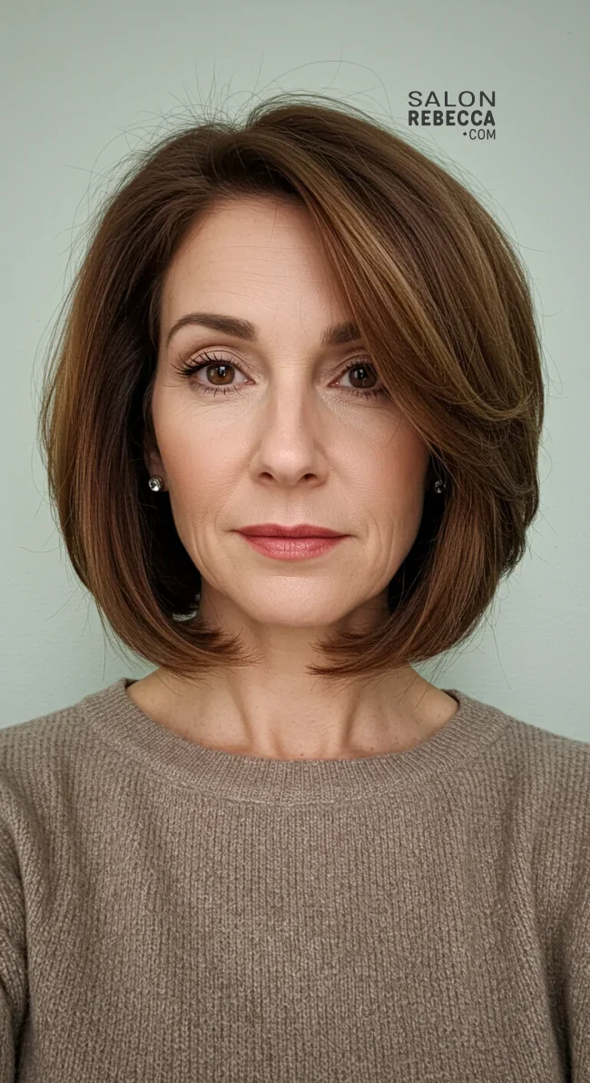 1. Classic Layered Bob | Layered Bob Hairstyles For Women Over 50 With Fine Hair