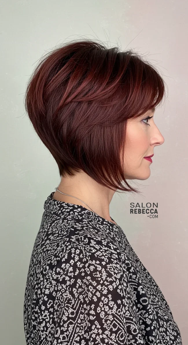 7. Short Layered Bob With Tapered Nape | Layered Bob Hairstyles For Women Over 50 With Fine Hair