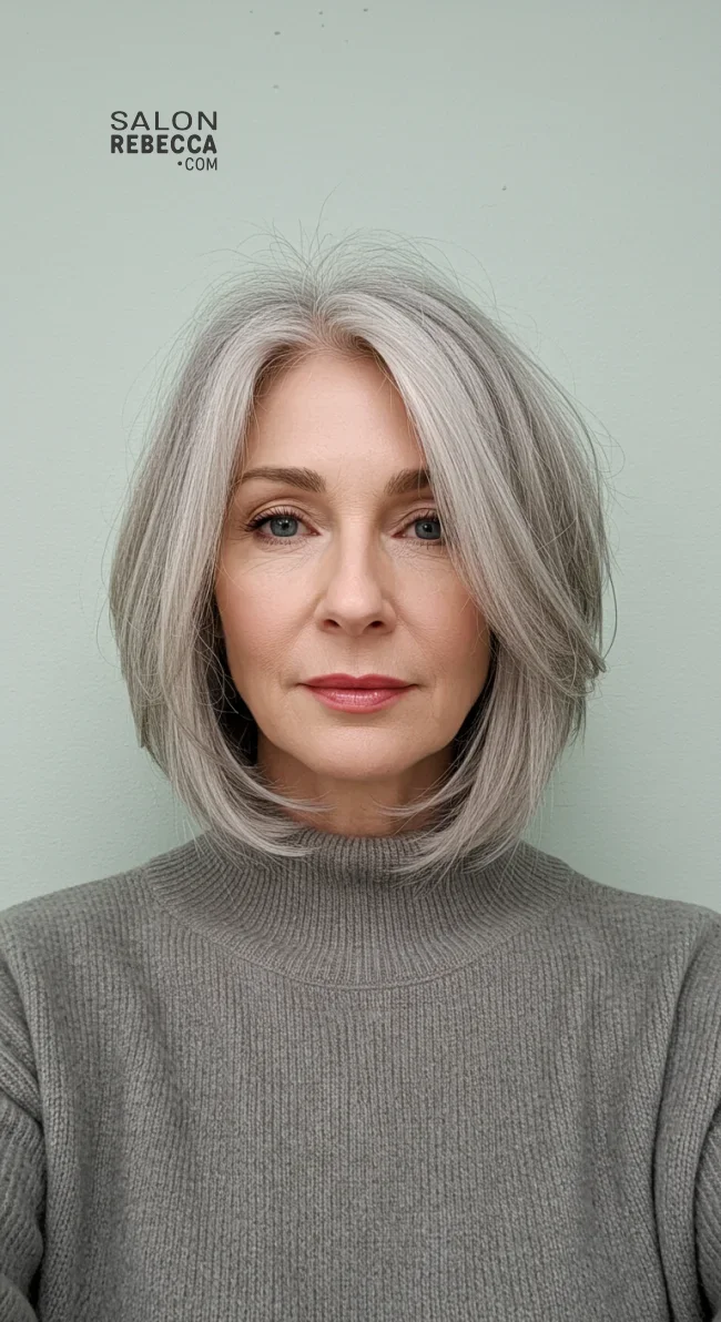6. Layered Bob With Feathered Ends | Layered Bob Hairstyles For Women Over 50 With Fine Hair