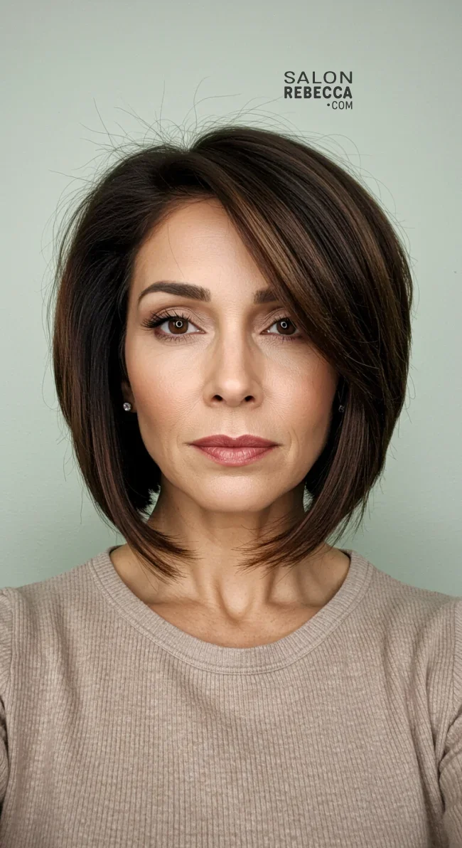 5. Angled Layered Bob | Layered Bob Hairstyles For Women Over 50 With Fine Hair
