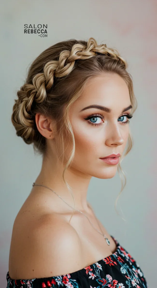 11. Braided Crown Updo | 15 Trendy Hairstyles To Try In 2025