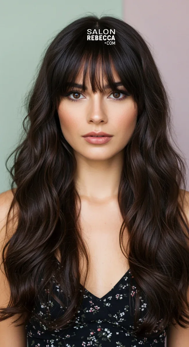 3. Curtain Bangs with Long Waves | 15 Trendy Hairstyles To Try In 2025