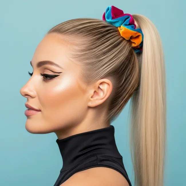 7. Sleek High Pony with Scrunchie | 90S Hairstyles That Feel Just As Relevant Today