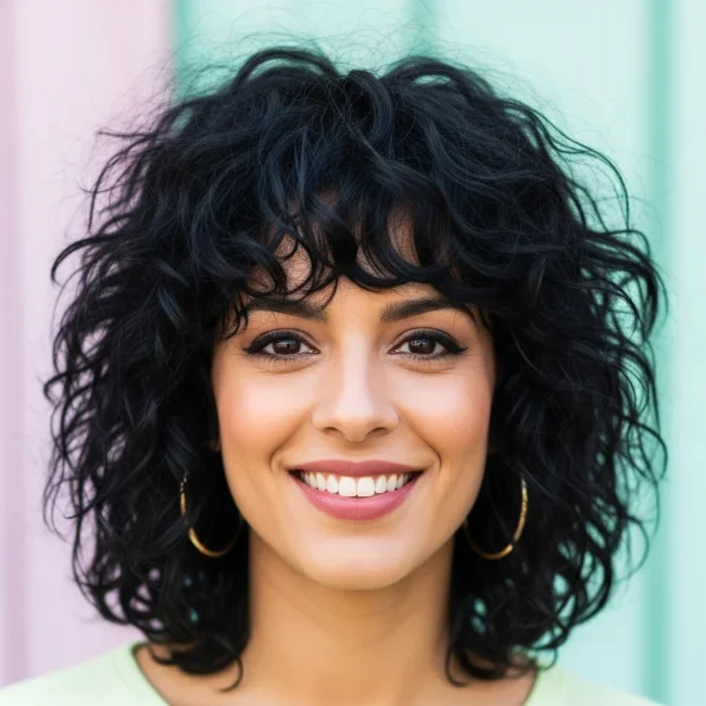 7. Jet-Black Gothic Shag | Curly Shag 101: 10 Best Haircuts To Embrace Your Texture