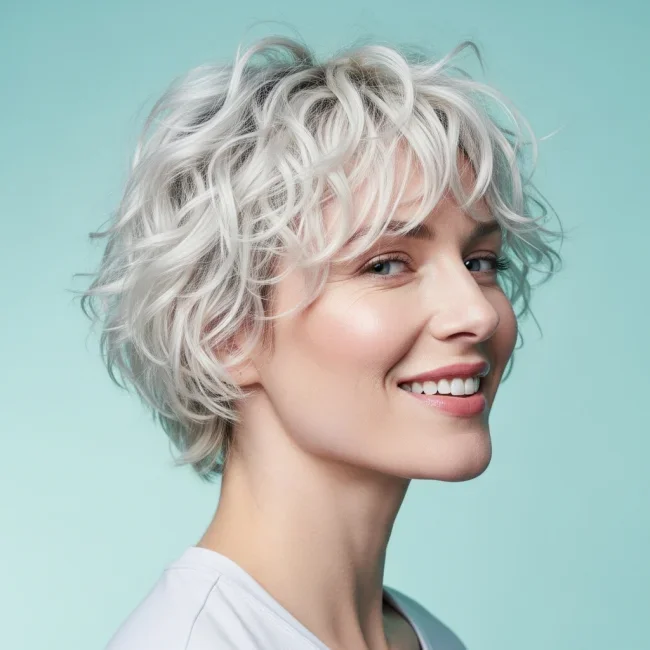 5. Platinum Ice Pixie Shag | Curly Shag 101: 10 Best Haircuts To Embrace Your Texture