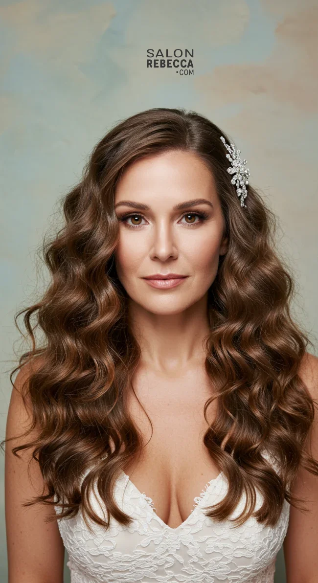 5. Voluminous Curls With Hairpiece | 15 Gorgeous Mother Of The Bride Hairstyles For A Special Day