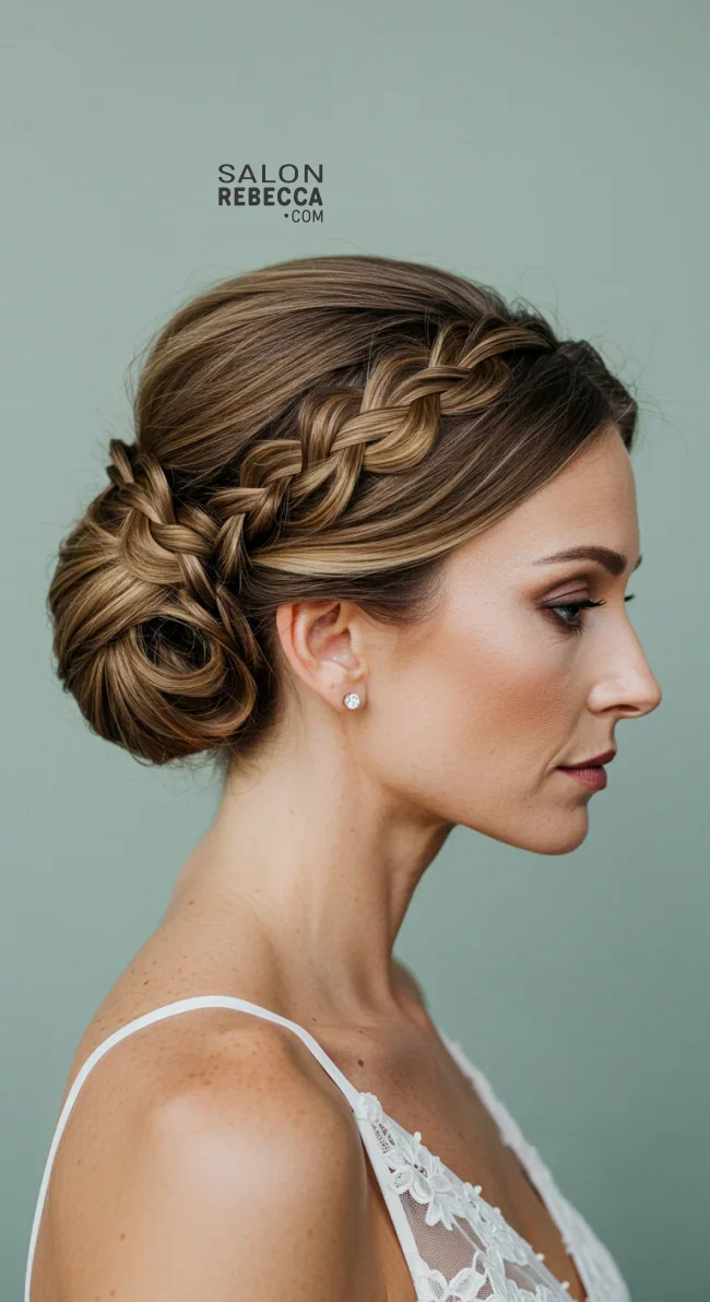 9. Braided Low Bun | 15 Gorgeous Mother Of The Bride Hairstyles For A Special Day