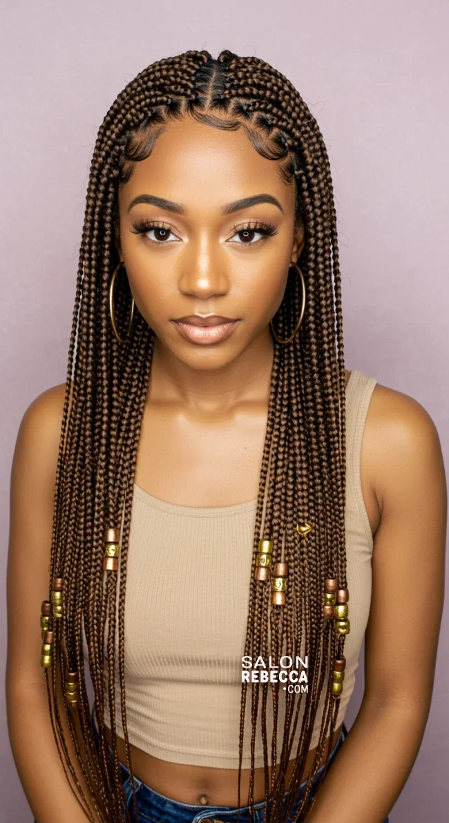7. Feed-in Braids with Beads | 7 Enchanting Braids With Beads Hairstyles
