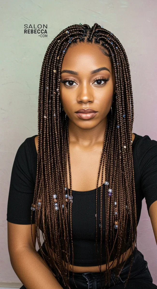 6. Micro Braids with Beads | 7 Enchanting Braids With Beads Hairstyles