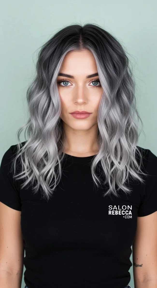 6. Shadow Root Gray Balayage | Balayage Transition To Grey Hair - Gray Hair Balayage