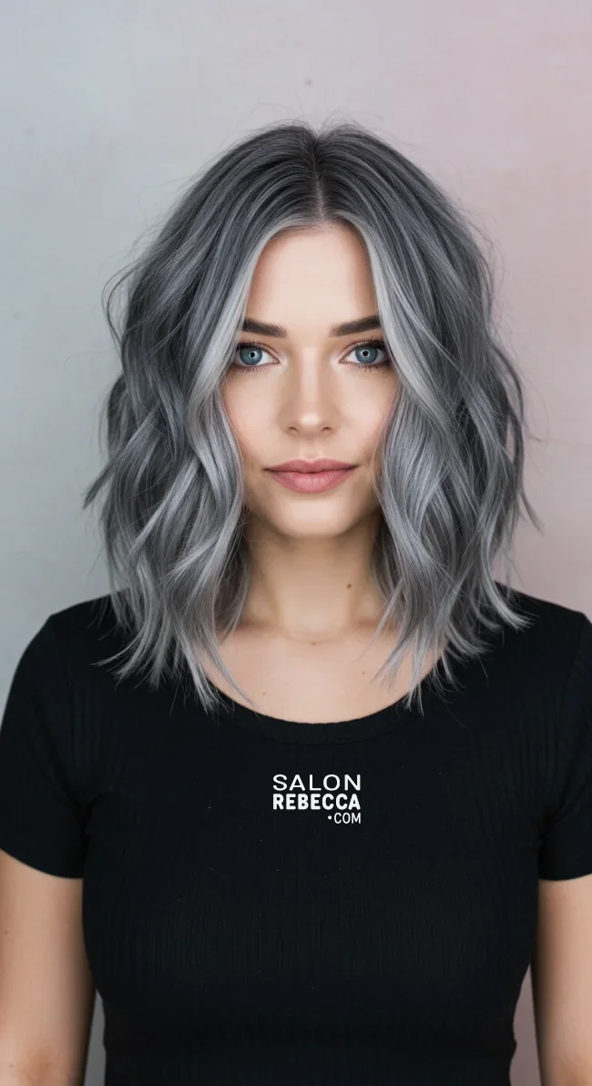 4. Salt and Pepper Balayage | Balayage Transition To Grey Hair - Gray Hair Balayage