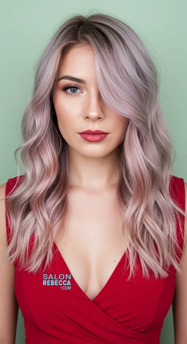 14. Rose Silver Balayage | Balayage Transition To Grey Hair - Gray Hair Balayage