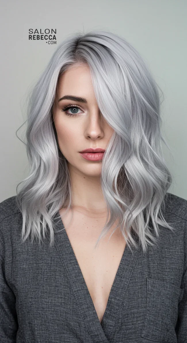 10. Frosted Gray Balayage | Balayage Transition To Grey Hair - Gray Hair Balayage