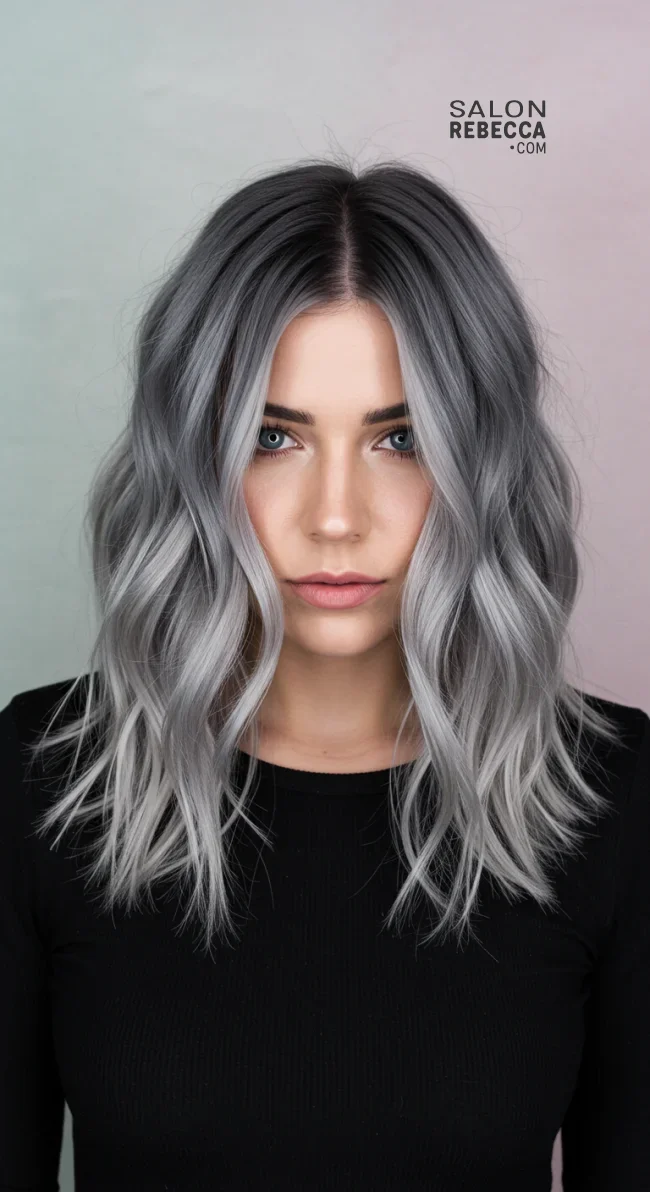 2. Smokey Gray Balayage | Balayage Transition To Grey Hair - Gray Hair Balayage