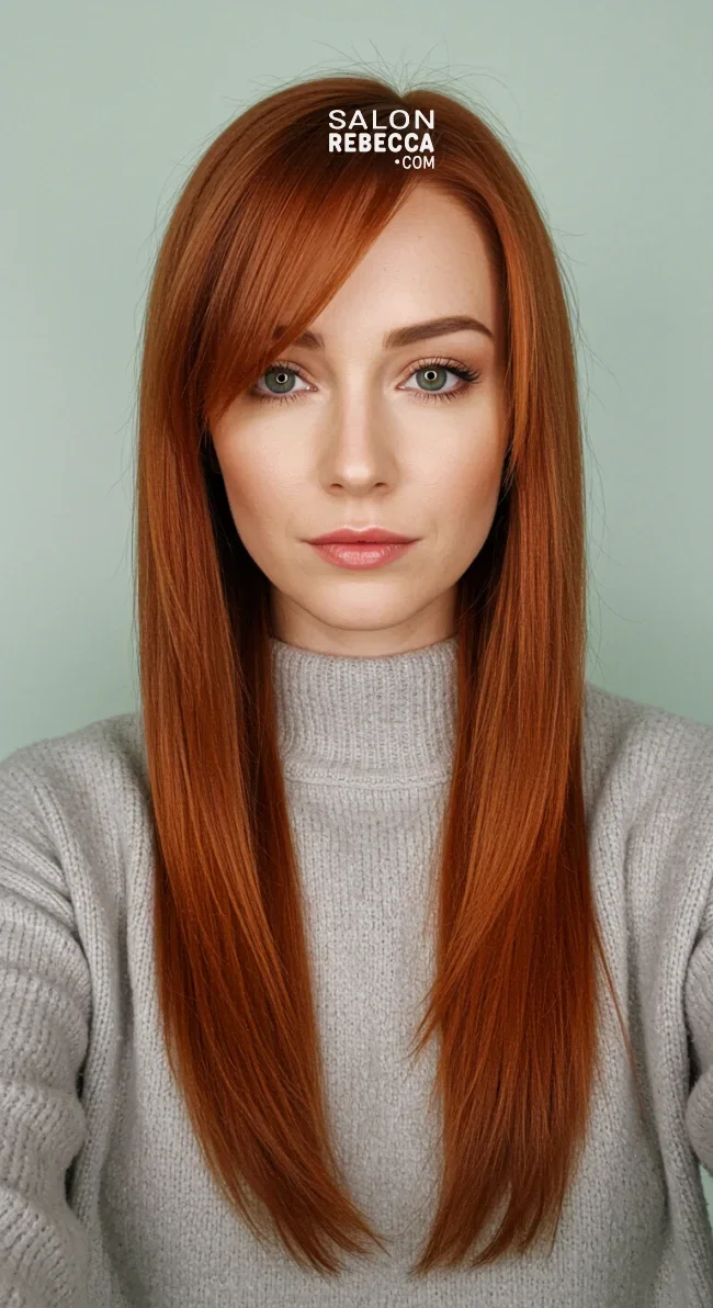 3. Side-Swept Bangs with Long Hair | Chic Long Hairstyles For Women Over 40