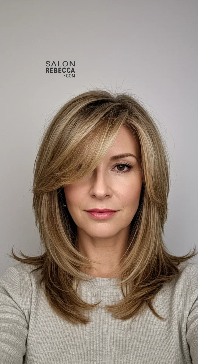 2. Face-Framing Layers | Chic Long Hairstyles For Women Over 40