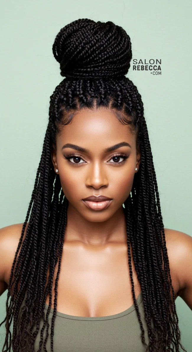 9. Half-Up, Half-Down Twist Style | 10 Creative Twist Hairstyles For A Bold And Beautiful Look