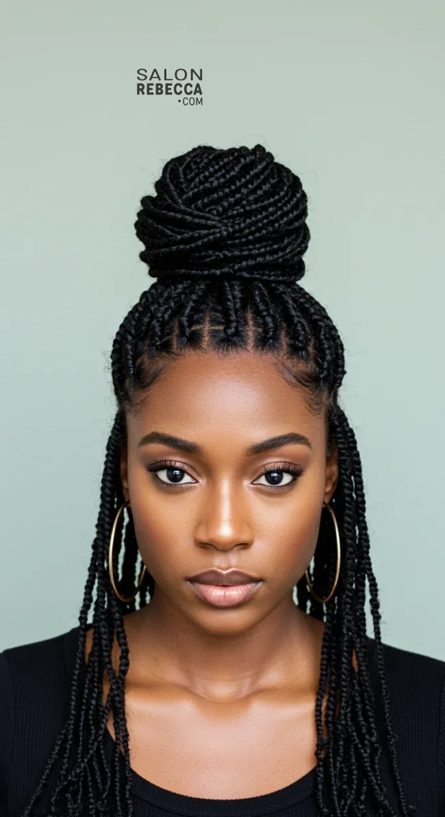 8. Mini Twists in a High Bun | 10 Creative Twist Hairstyles For A Bold And Beautiful Look