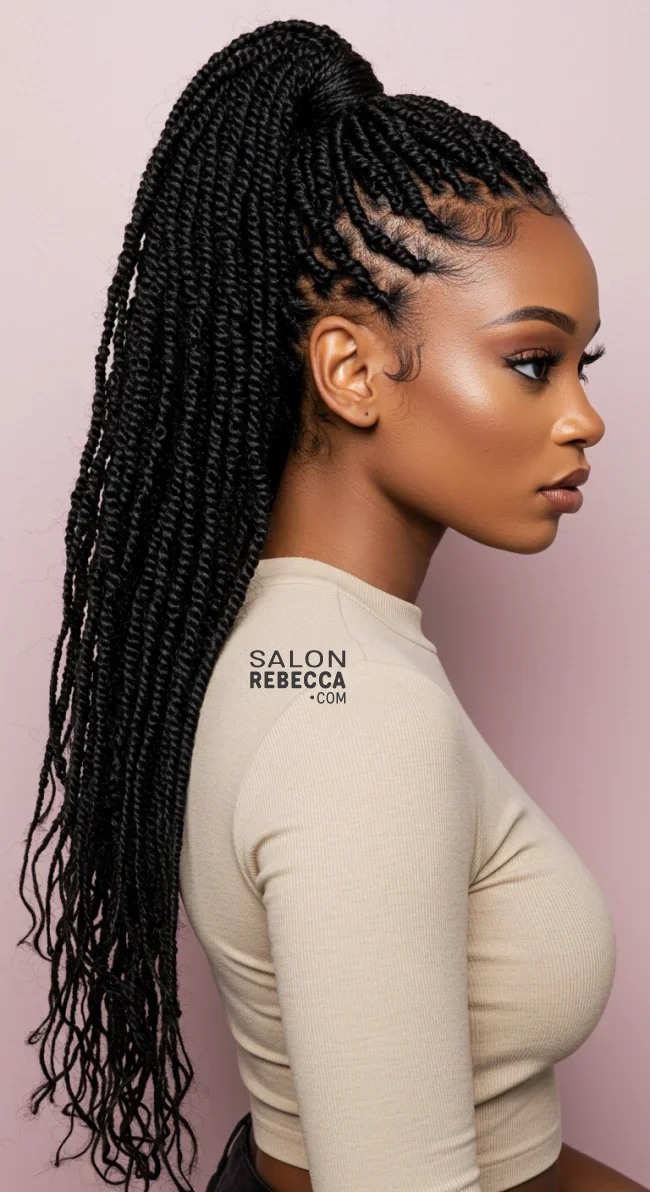 3. Senegalese Twists Ponytail | 10 Creative Twist Hairstyles For A Bold And Beautiful Look