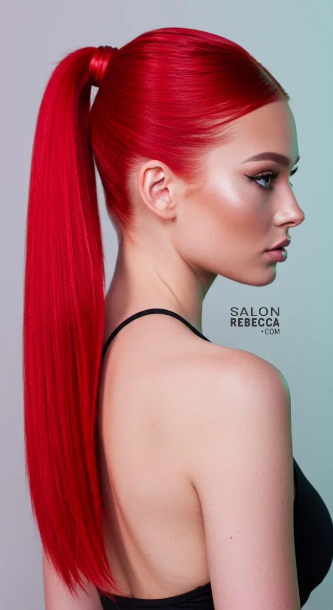 3. Sleek Red Ponytail | Radiant Red Locks: Embracing The Beauty Of Natural