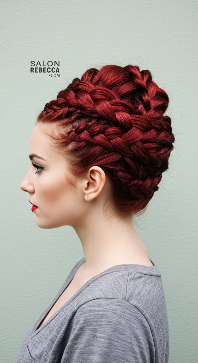 5. Braided Red Updo | Radiant Red Locks: Embracing The Beauty Of Natural