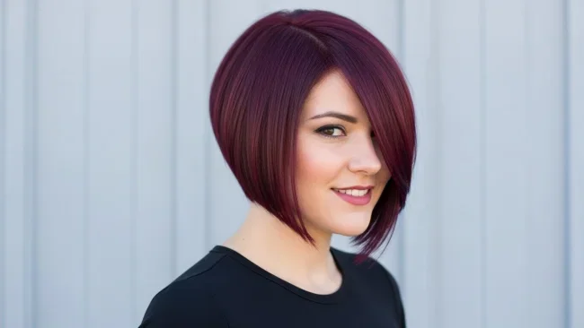 3. Asymmetrical Angled Bob | Flattering Haircuts For Chubby Faces And Thick Hair