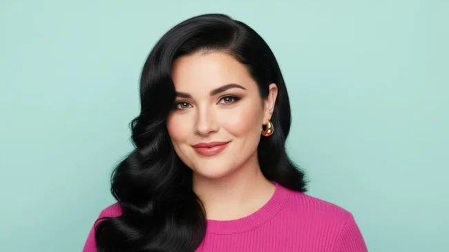 7. Deep Side-Swept Hollywood Waves | Flattering Haircuts For Chubby Faces And Thick Hair