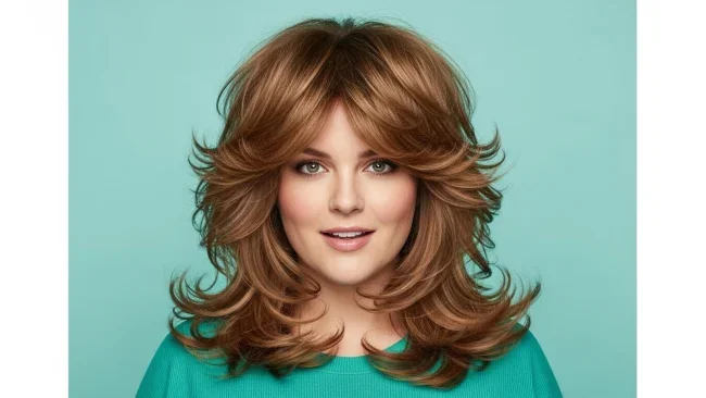 5. Feathered Butterfly Cut | Flattering Haircuts For Chubby Faces And Thick Hair