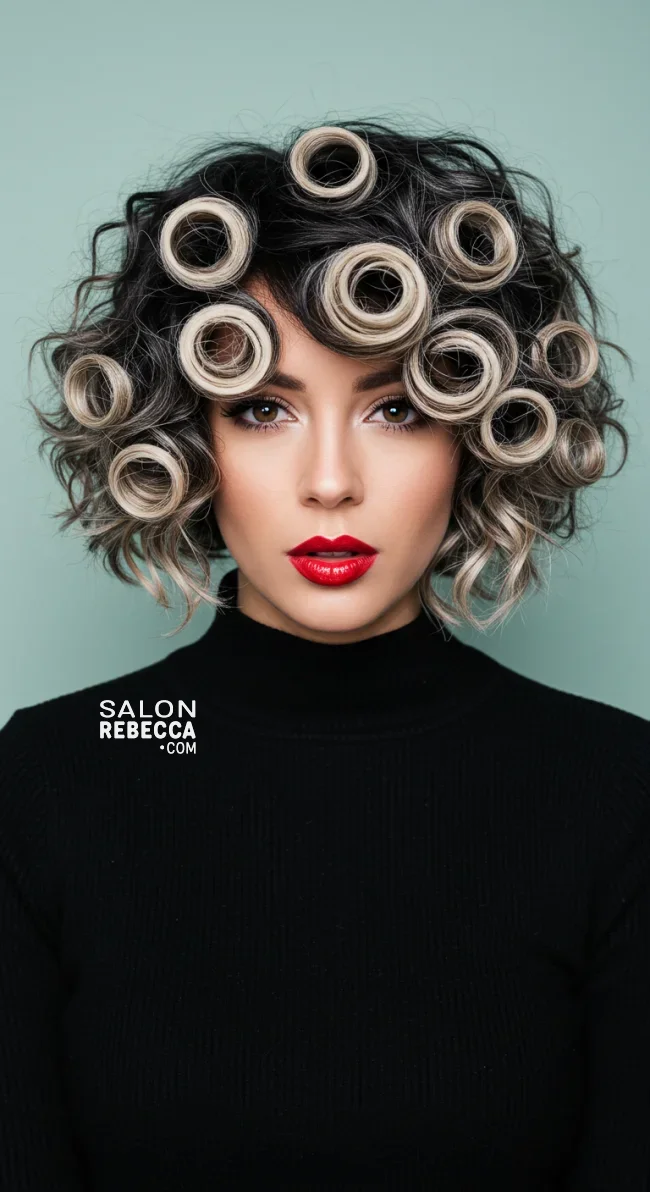 4. Curly Bob with Frosted Highlights | Winter Hairstyles: Embrace The Season With Chic And Cozy Looks