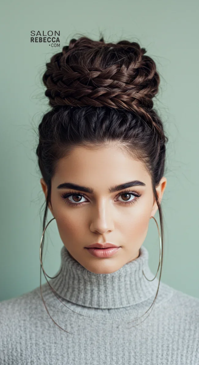 12. Modern Braided Updo | Winter Hairstyles: Embrace The Season With Chic And Cozy Looks