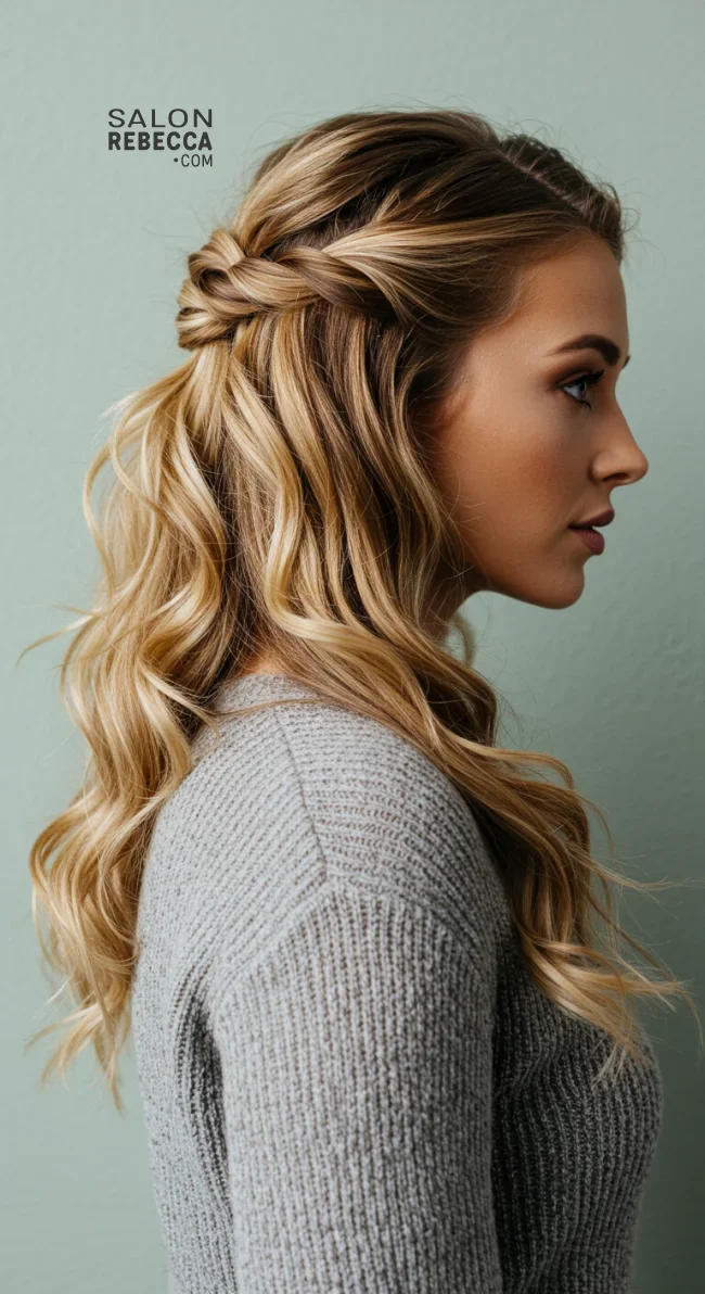 7. Half-Up, Half-Down Twist | Winter Hairstyles: Embrace The Season With Chic And Cozy Looks