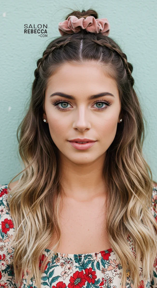 14. Braided Half-Up Style | Why Statement Scrunchies Are The Ultimate Hair Accessory For Every Occasion!