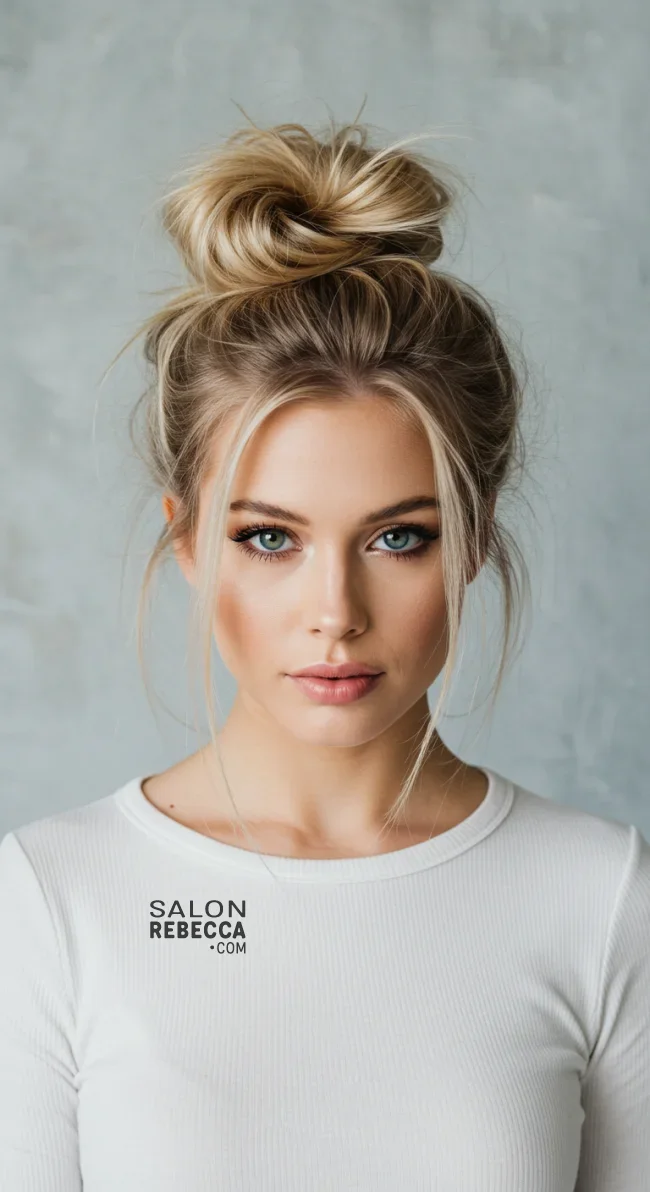 15. Milky Blonde Messy Bun | Milky Blonde: Reviving The Trend Again
