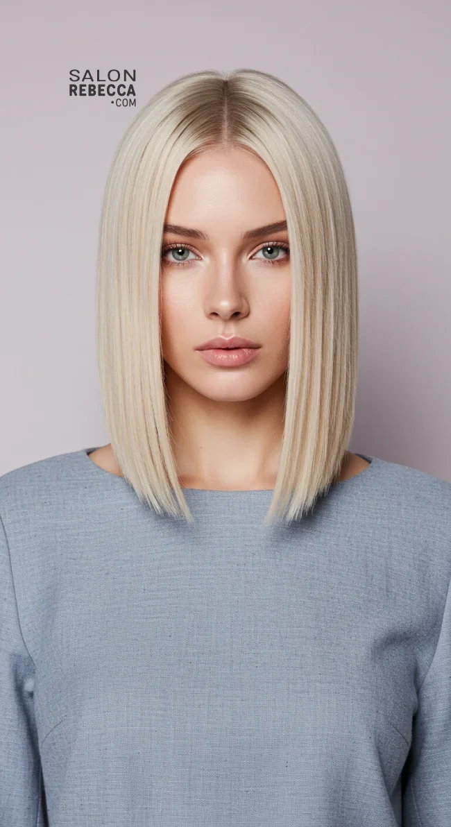 6. Milky Blonde Straight Lob | Milky Blonde: Reviving The Trend Again