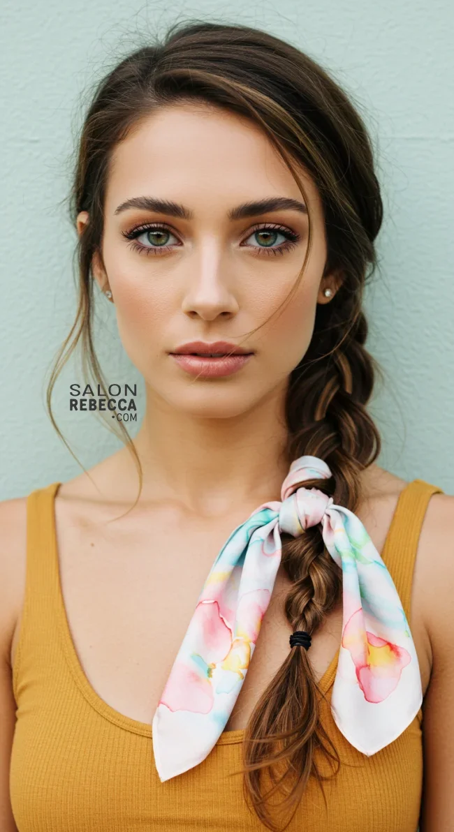 10. Side Braid With Scarf Detail | Scarf Chic: Elevate Your Style With A Scarf In Your Hair