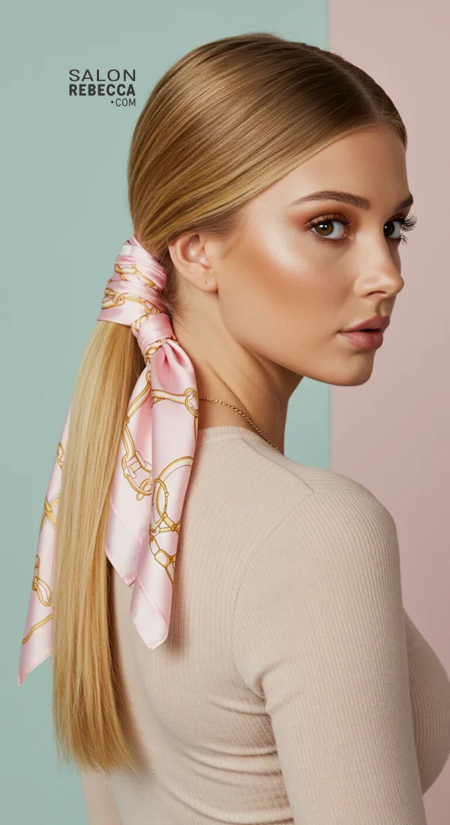 2. Low Ponytail Wrap | Scarf Chic: Elevate Your Style With A Scarf In Your Hair