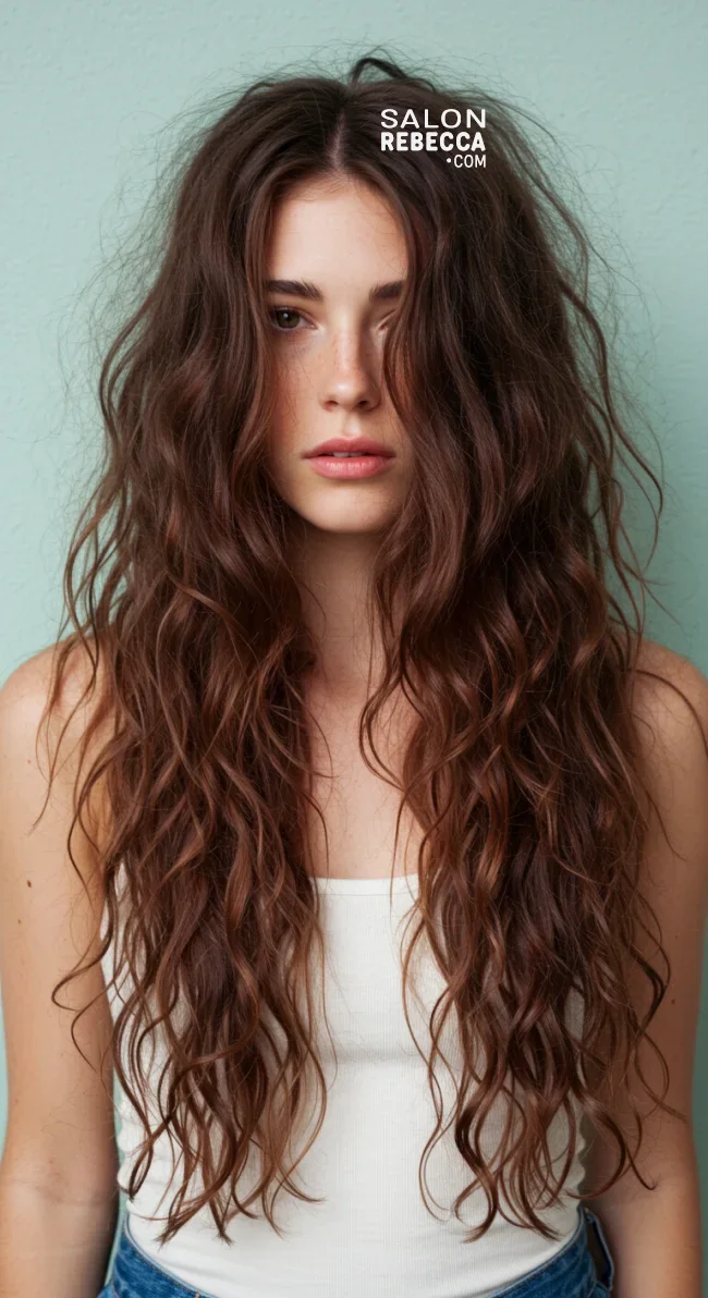 4. Long and Unbrushed Waves | 8 Classic Grunge Hairstyles That Are Most Popular