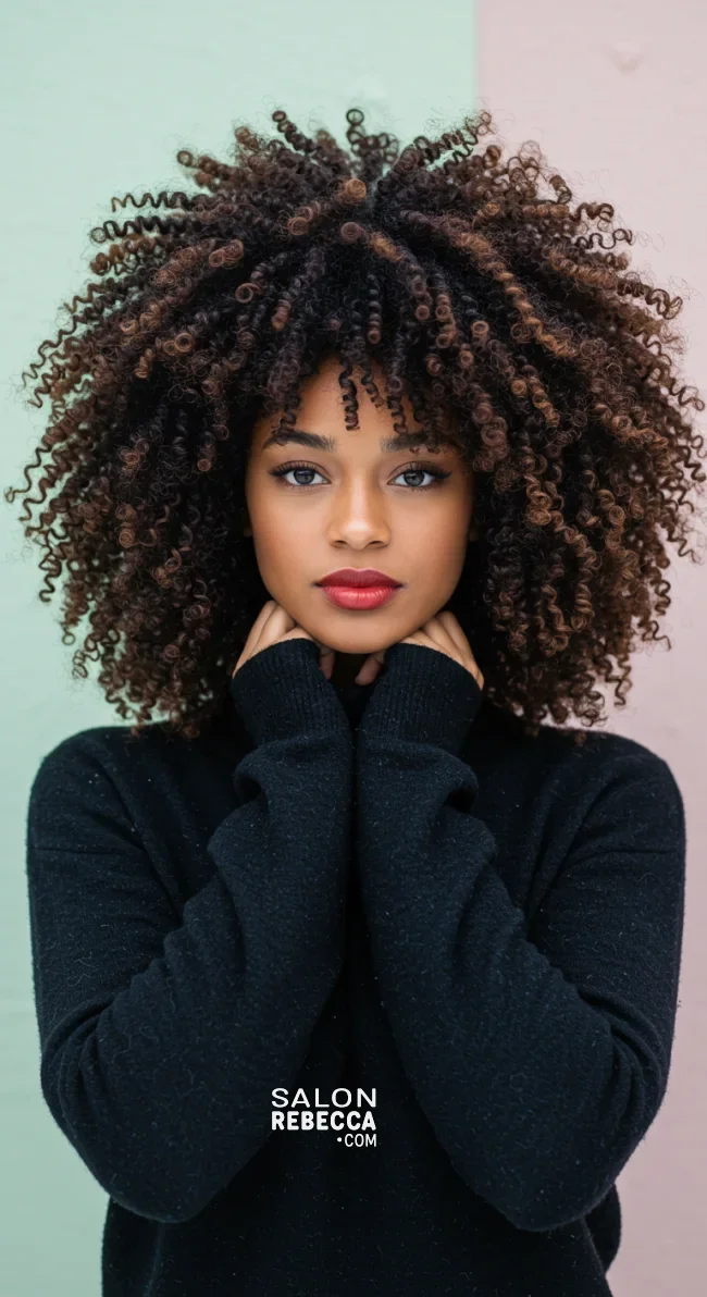 9. Voluminous Curly Afro | 10 Unique Winter Hairstyles – Best Winter Trends