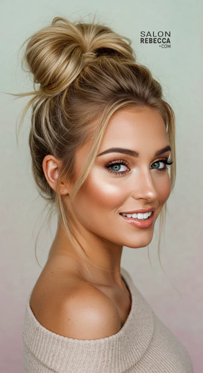 9. Messy Top Knot | Embrace Effortless Charm With Messy Hairstyles